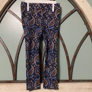 Girls’ 4T Janie and Jack Paisley Ponte Pants